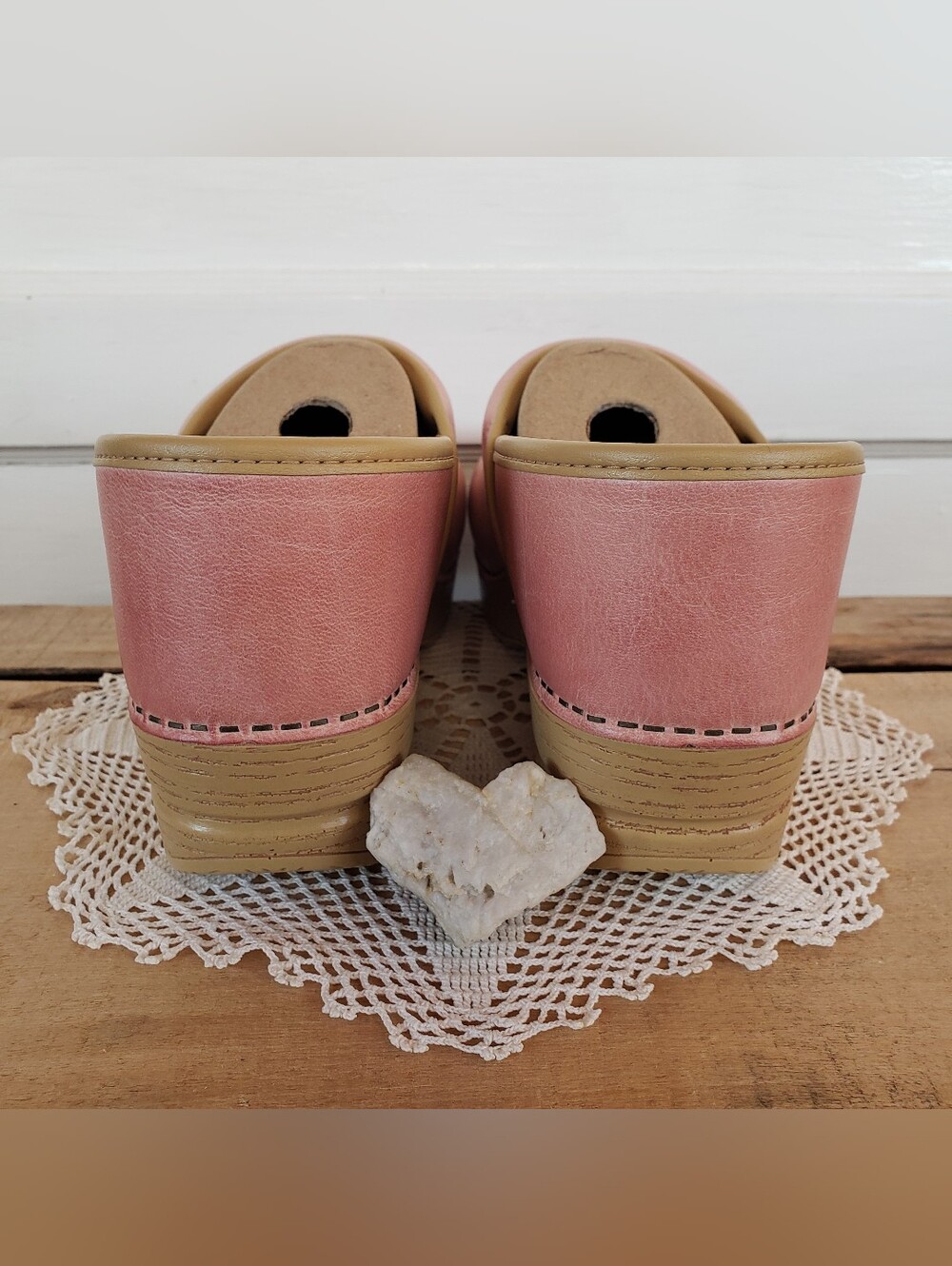 Rose Quartz Dansko Pro Honey Clog Pink Burnished Distressed Boho Cottage Prairie - Picture 10 of 14